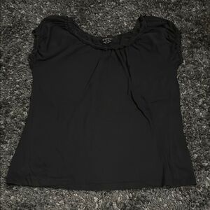 Black Fitted Tie Front Blouse